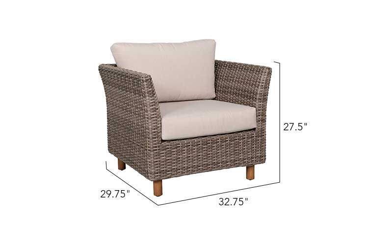 Orlando 4-Piece Wicker Patio Set with Sunbrella Cushions & Glass-Top Table