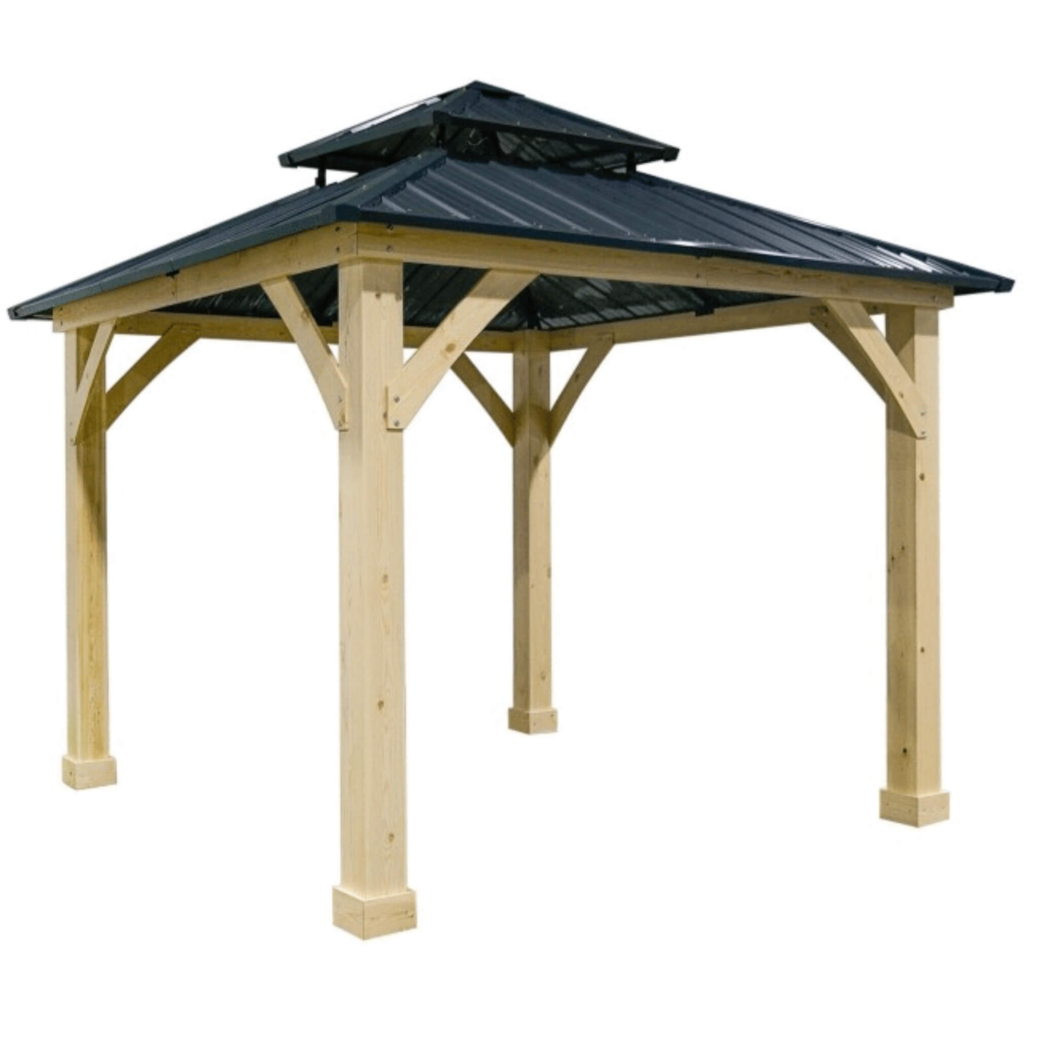 10x10 ft Hardtop Gazebo with Double Steel Roof & Reinforced Base – Outdoor Patio Shelter