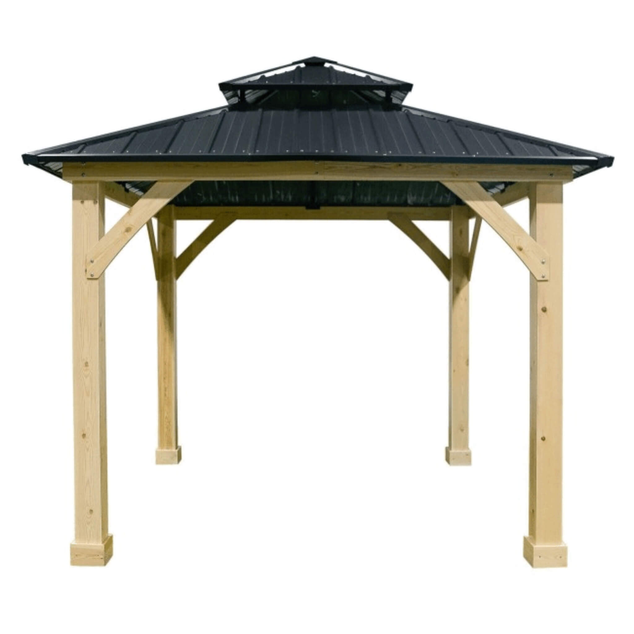 10x10 ft Hardtop Gazebo with Double Steel Roof & Reinforced Base – Outdoor Patio Shelter