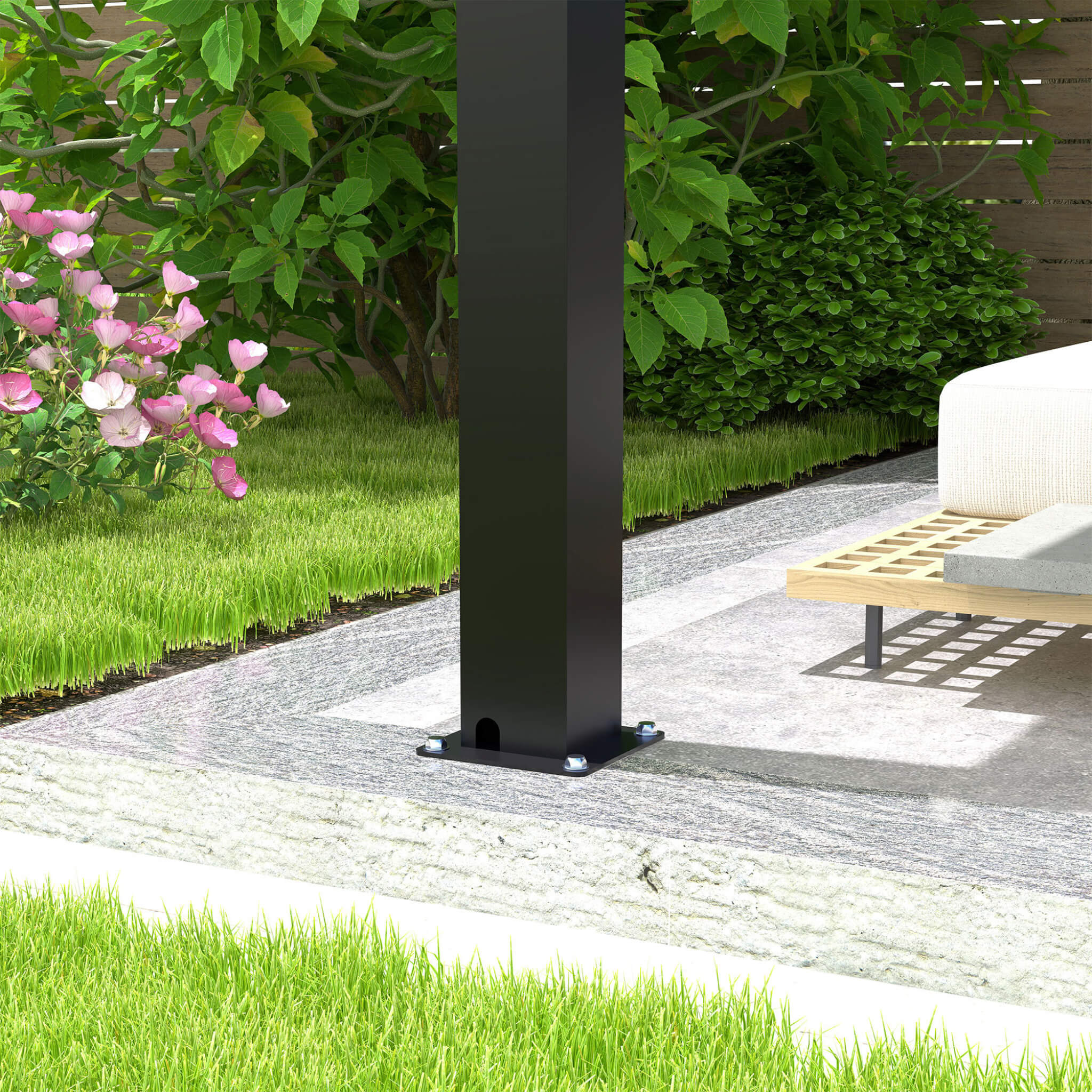 Saksby Alora Modern Louvered Aluminum Pergola 10x19 ft – Adjustable Roof Outdoor Pergola