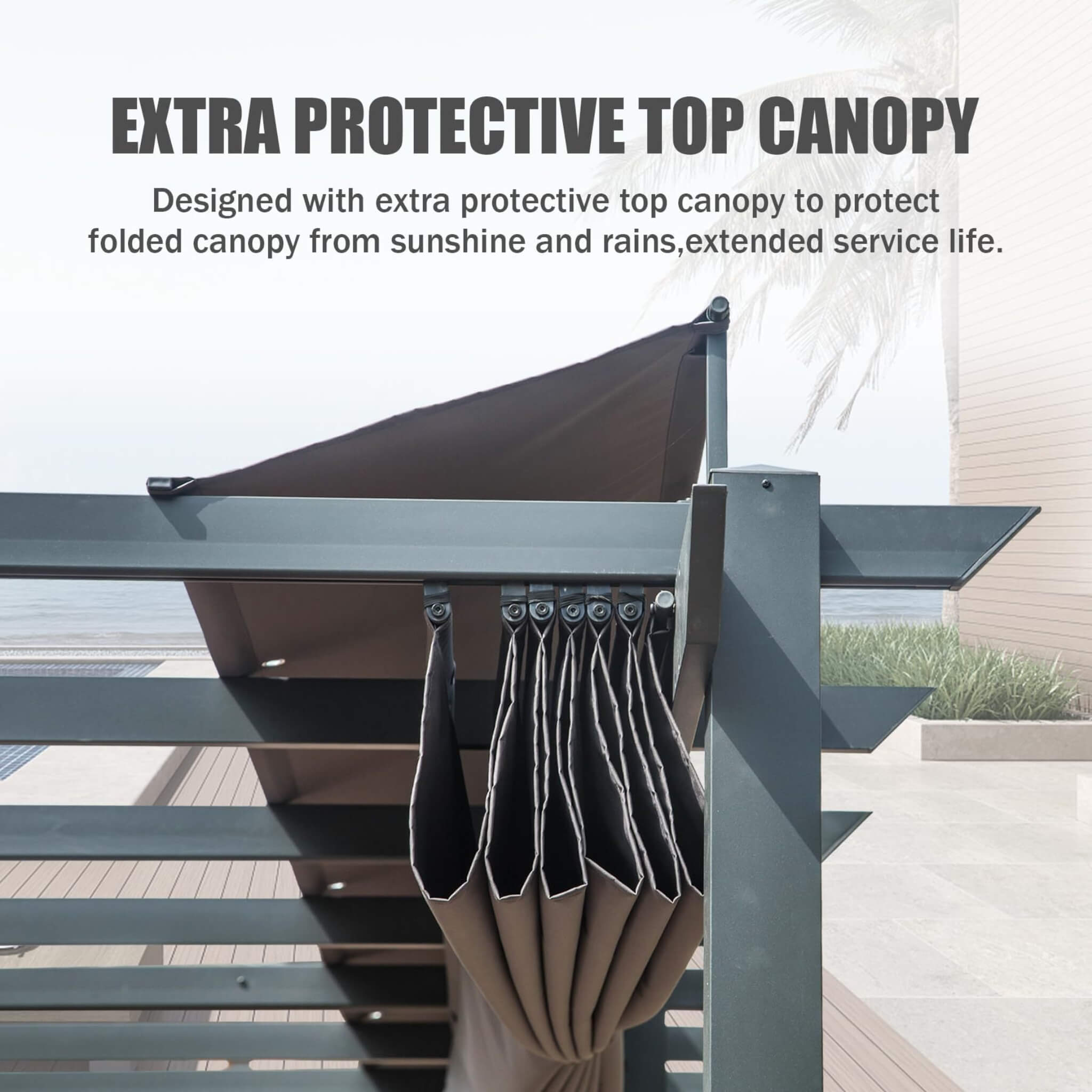 Alora 11x20 ft Retractable Pergola with Adjustable Dual Canopy & Aluminum Frame