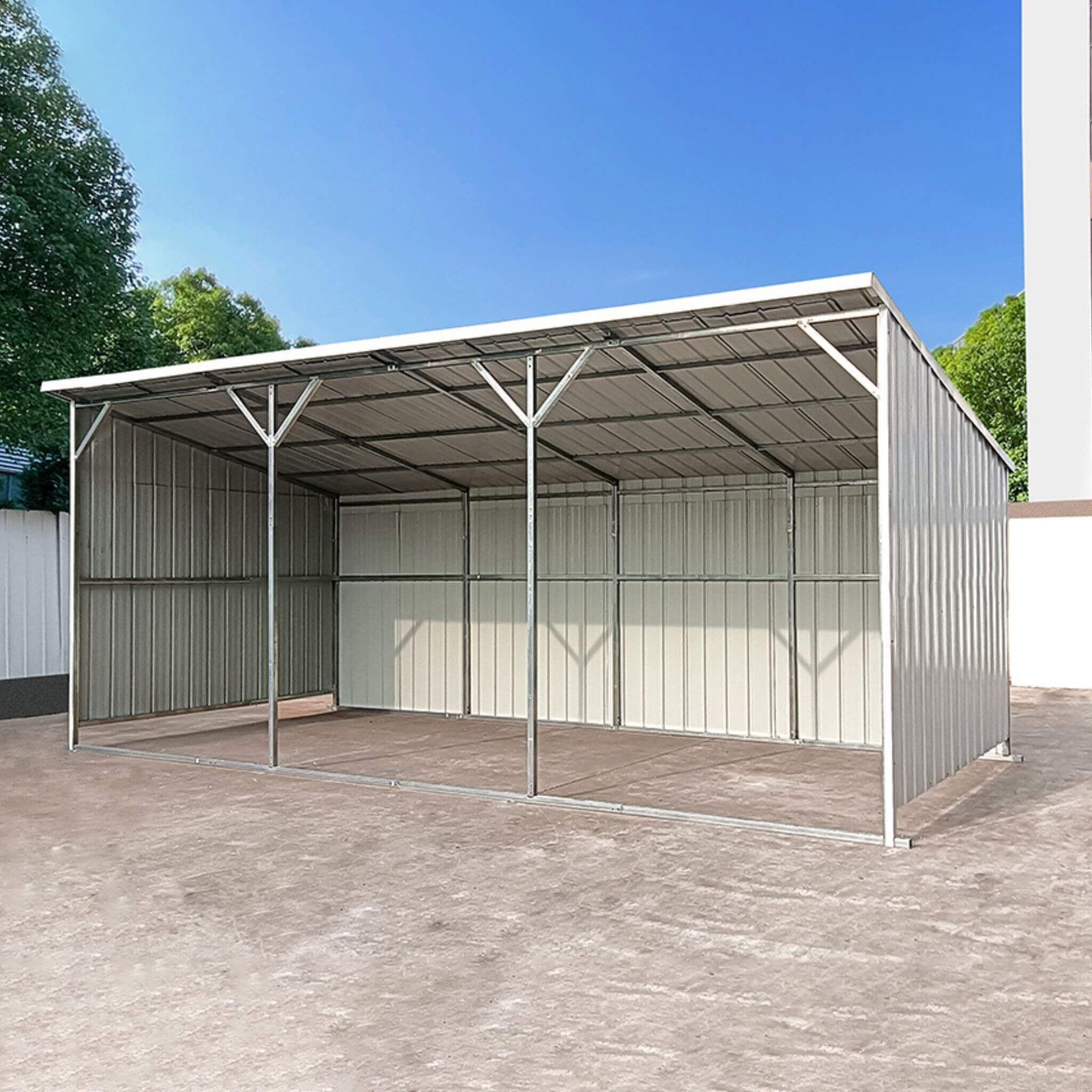 Alora 12 ft. x 25 ft. Heavy-Duty Galvanized Steel Outdoor Storage Shed & Equipment Shelter