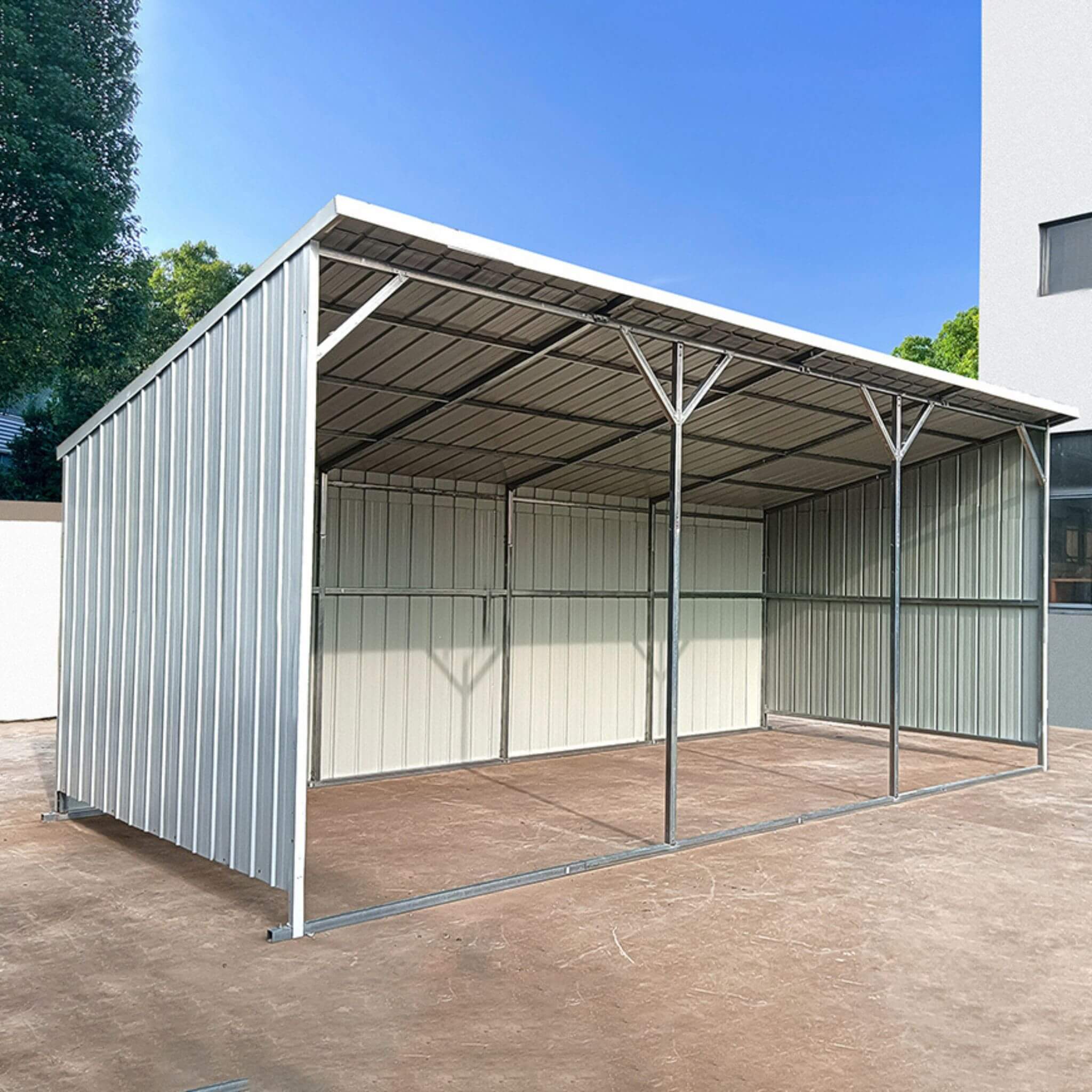 Alora 12 ft. x 25 ft. Heavy-Duty Galvanized Steel Outdoor Storage Shed & Equipment Shelter