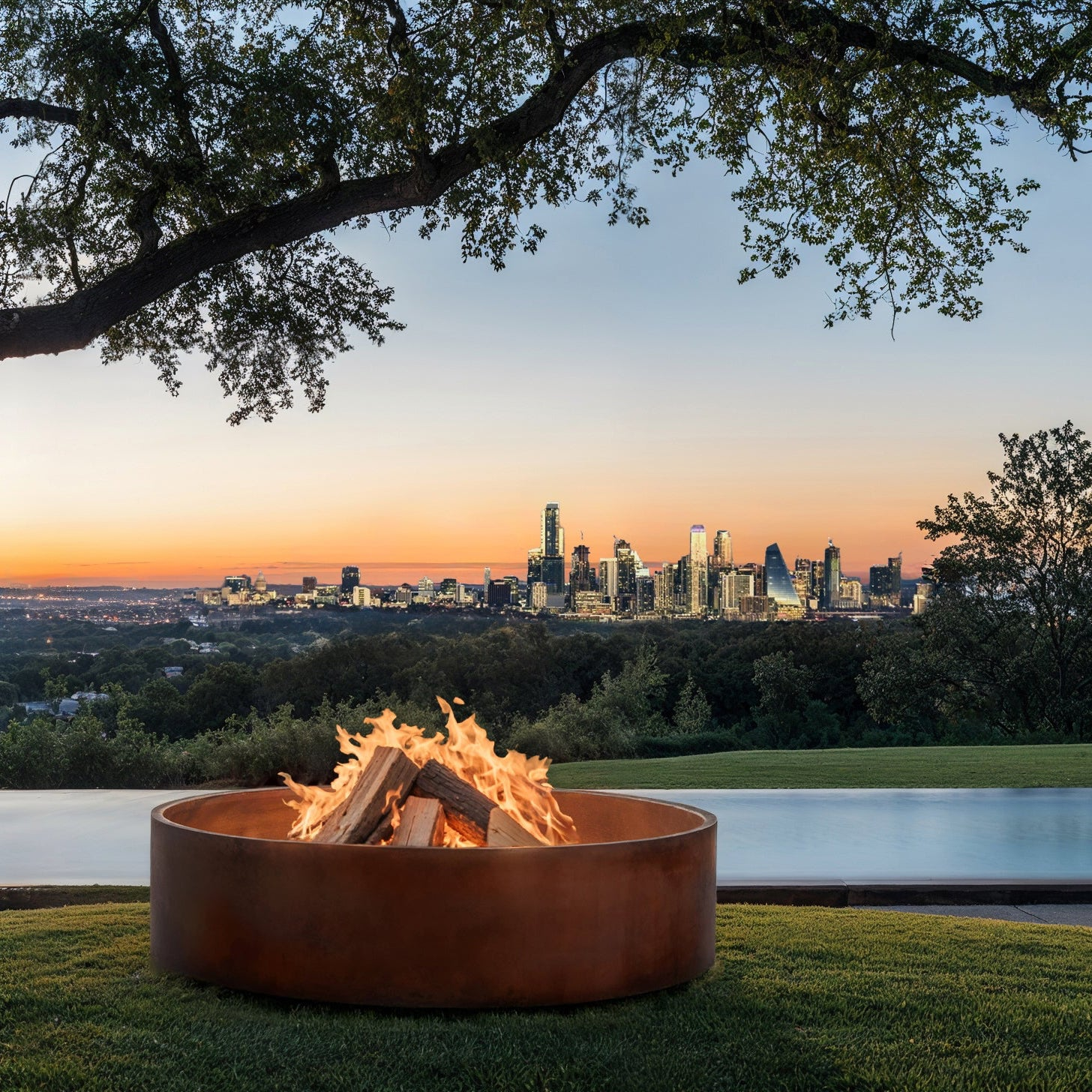 Logan Corten Steel Fire Pit – Heavy-Duty Outdoor Fire Pit Bowl with Natural Patina Finish