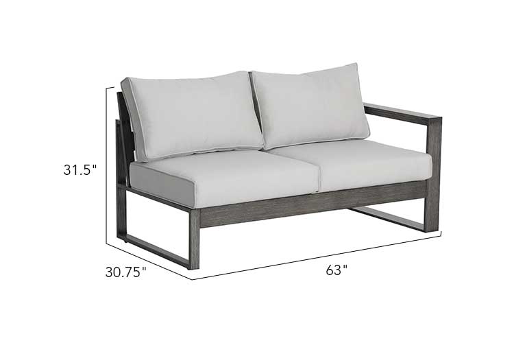 Walsh 4-Piece Aluminum Patio Sectional Sofa Set with Corner Seating & Coffee Table – Seats 5