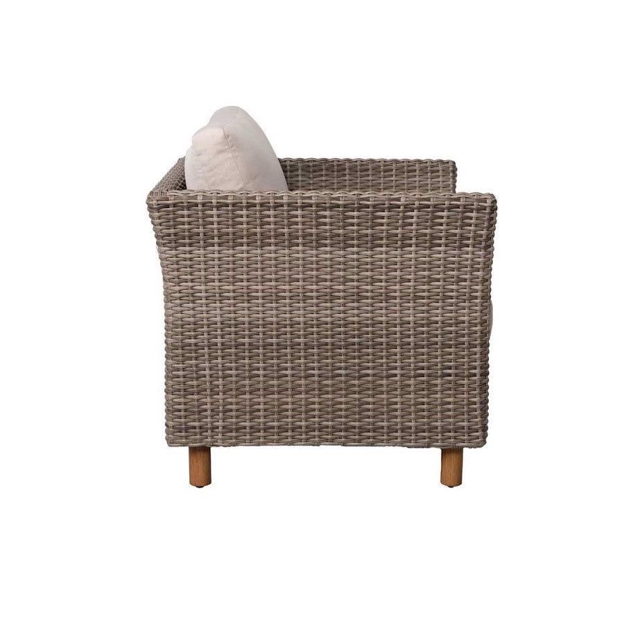 Orlando 4-Piece Wicker Patio Set with Sunbrella Cushions & Glass-Top Table
