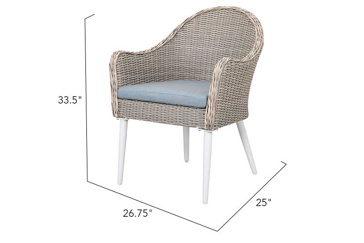 Allux 7-Piece Wicker Patio Dining Set with Ceramic Top Table & Cushioned Chairs – Seats 6