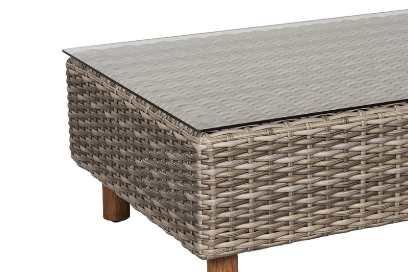 Orlando 4-Piece Wicker Patio Set with Sunbrella Cushions & Glass-Top Table