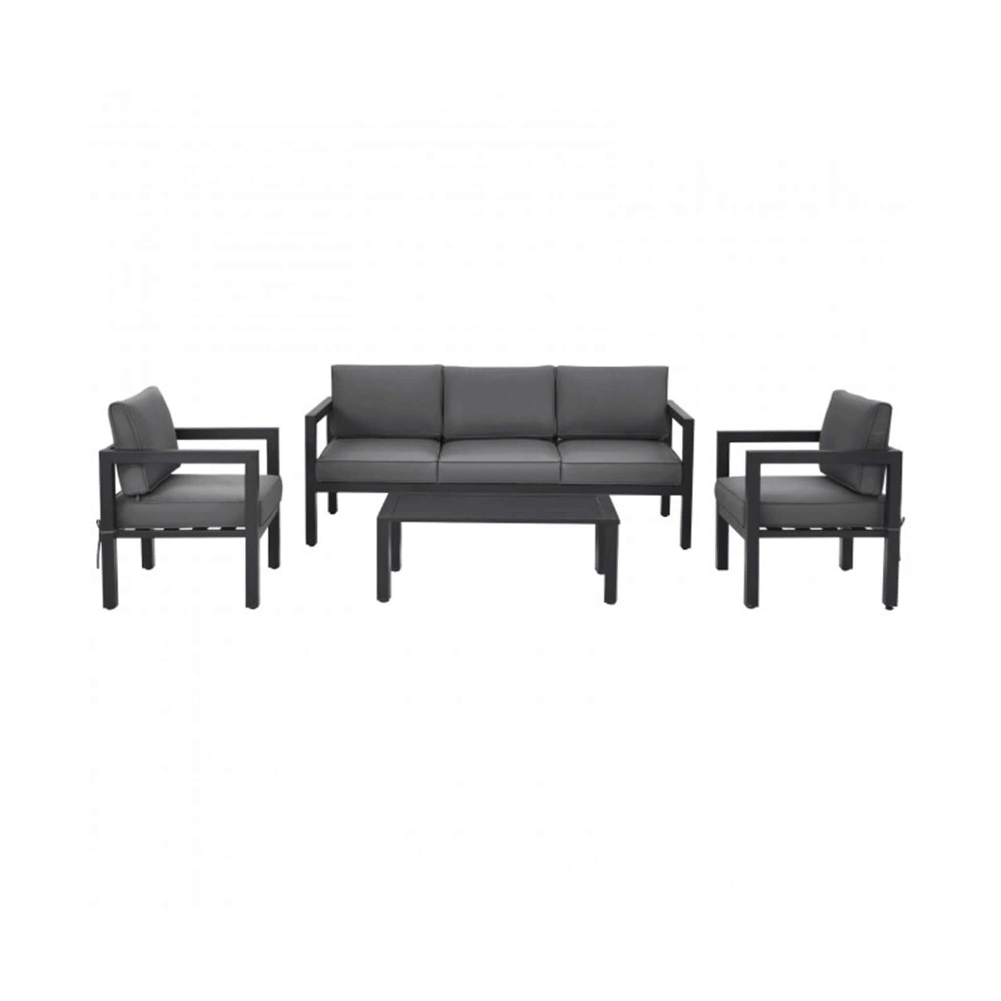 Alora 4-Piece Aluminum Outdoor Seating Set – Modern Modular Patio Lounge Set