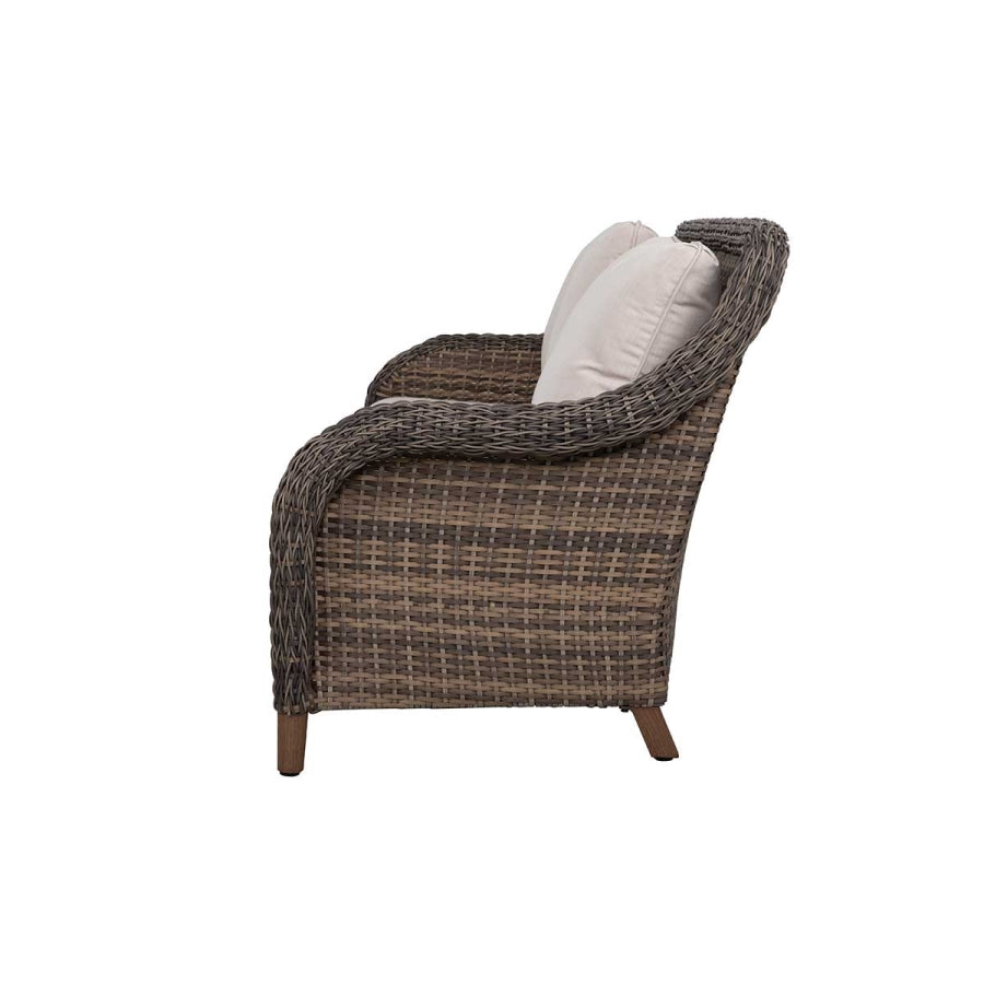 Mitchell 4-Piece Wicker Patio Set with Swivel Rocking Chair, Sofa & Sunbrella Cushions