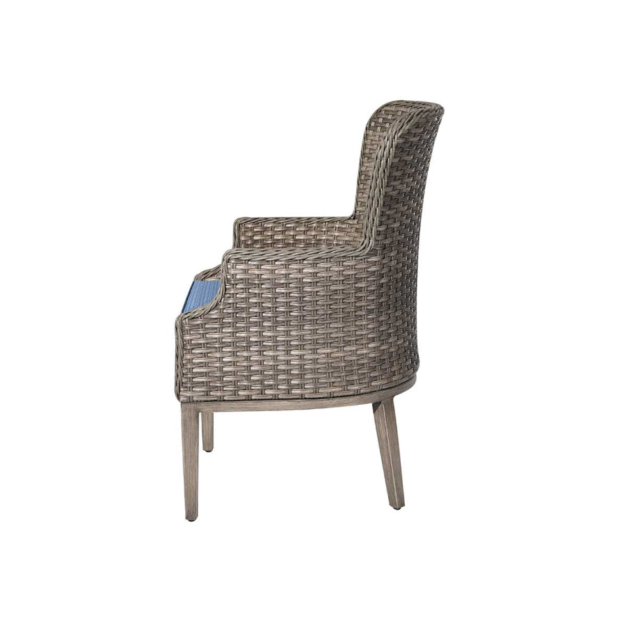 Tenaya 5-Piece Wicker Patio Dining Set with Round Table, Cushions & Aluminum Frame