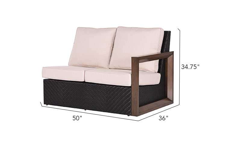 Delano 6-Piece Wicker Sectional Patio Set with Coffee Table, Seating for 8 & Cushions