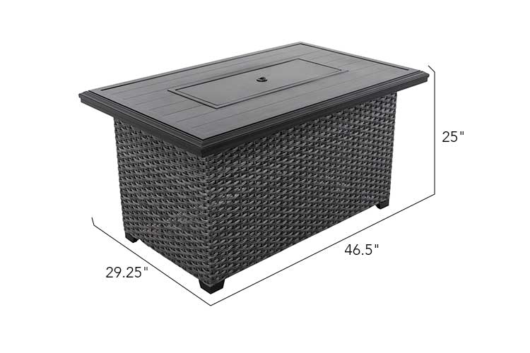 Lassen 4-Piece Outdoor Fire Pit Seating Set with Swivel Rocking Chairs & 3-Seat Sofa