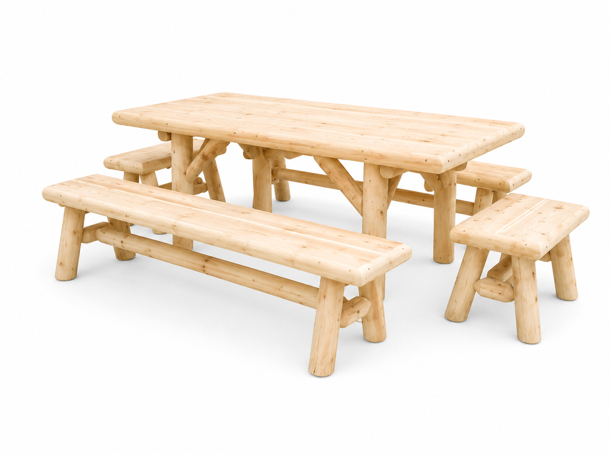 Handmade Rustic Outdoor Picnic Table