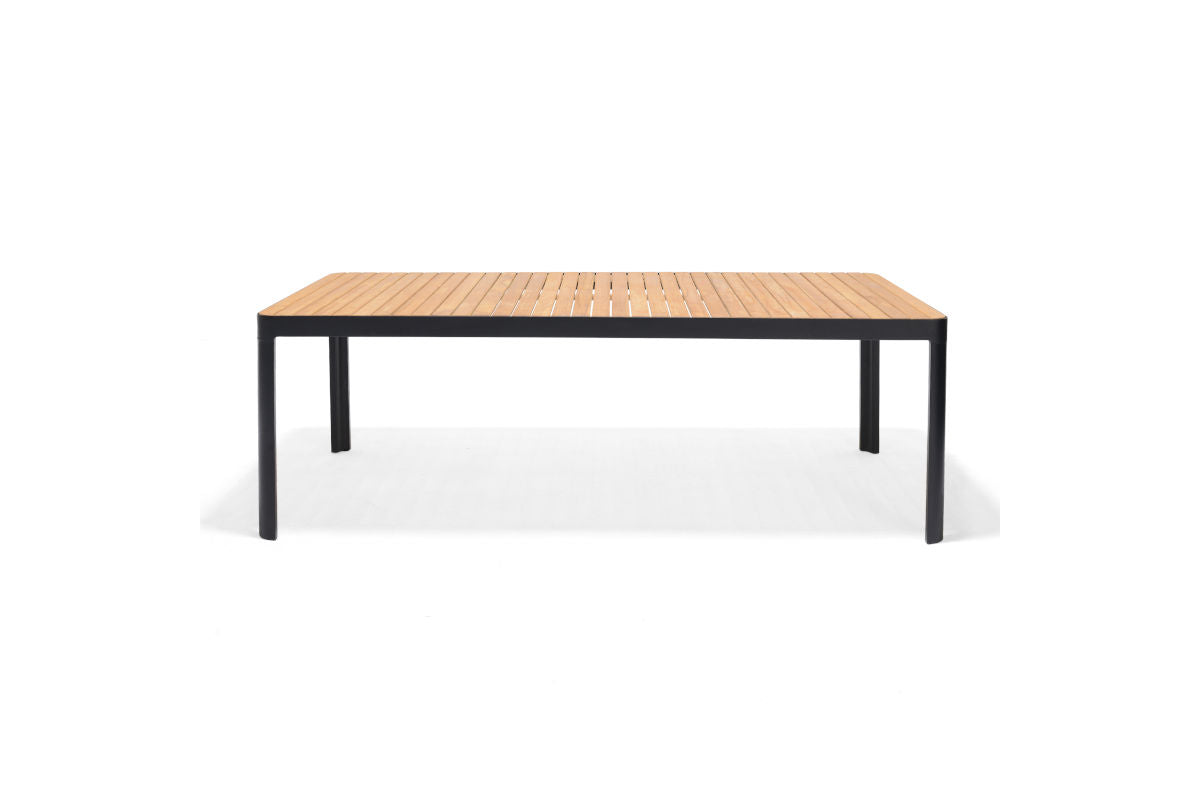 Portals Dark Lite FSC Teak Wood and Aluminum Rectangular Dining Set