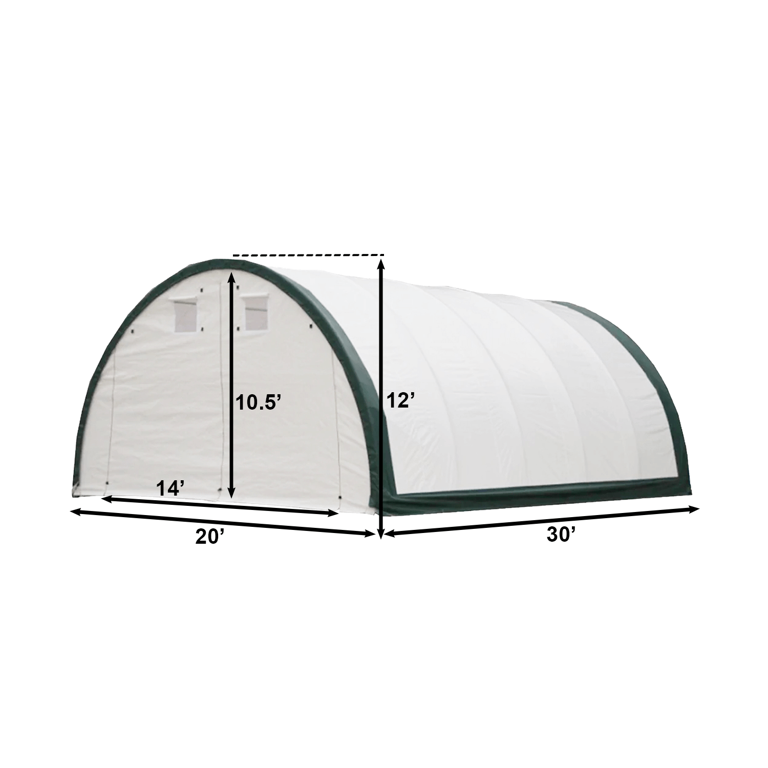 20 ft. x 30 ft. Single Truss Arch Storage Shelter with Galvanized Steel Frame