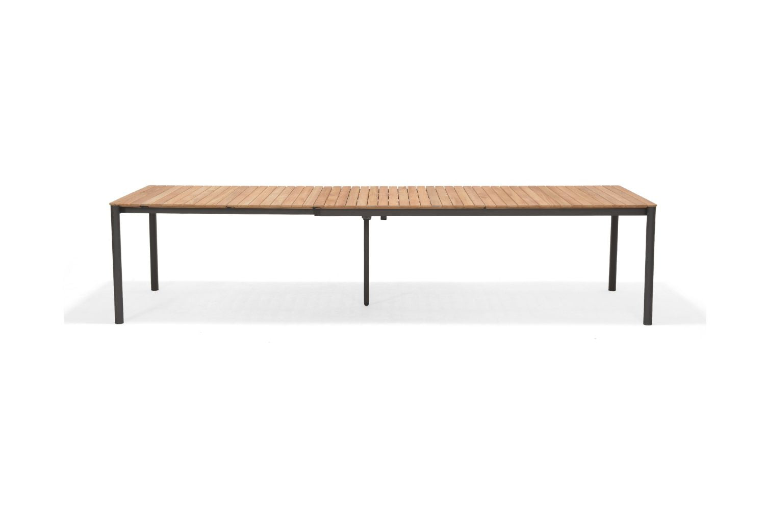 Topaz Dark Teak and Aluminum Rectangular Extendable Table