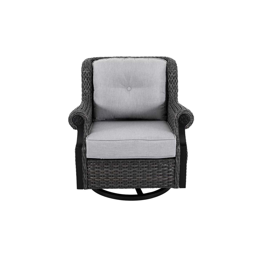 Lassen 3-Piece Wicker Patio Set with Sofa & Swivel Rocking Chairs, 6" Cushions