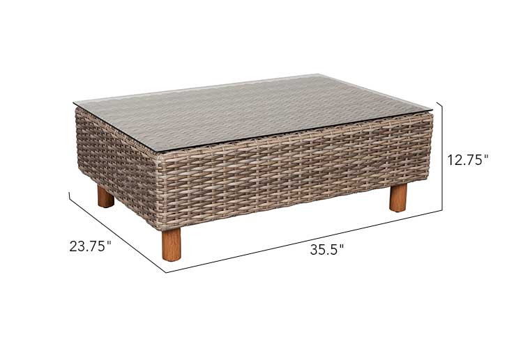 Orlando 4-Piece Wicker Patio Set with Sunbrella Cushions & Glass-Top Table