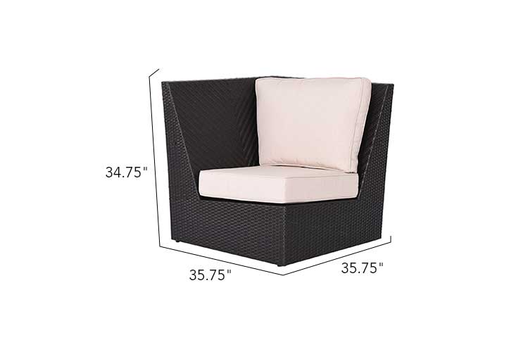 Delano 6-Piece Wicker Sectional Patio Set with Coffee Table, Seating for 8 & Cushions