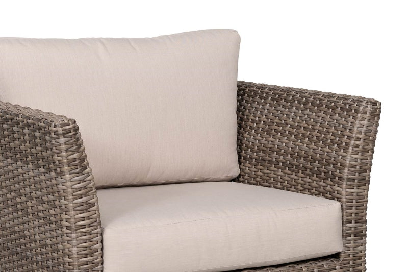 Orlando 4-Piece Wicker Patio Set with Sunbrella Cushions & Glass-Top Table