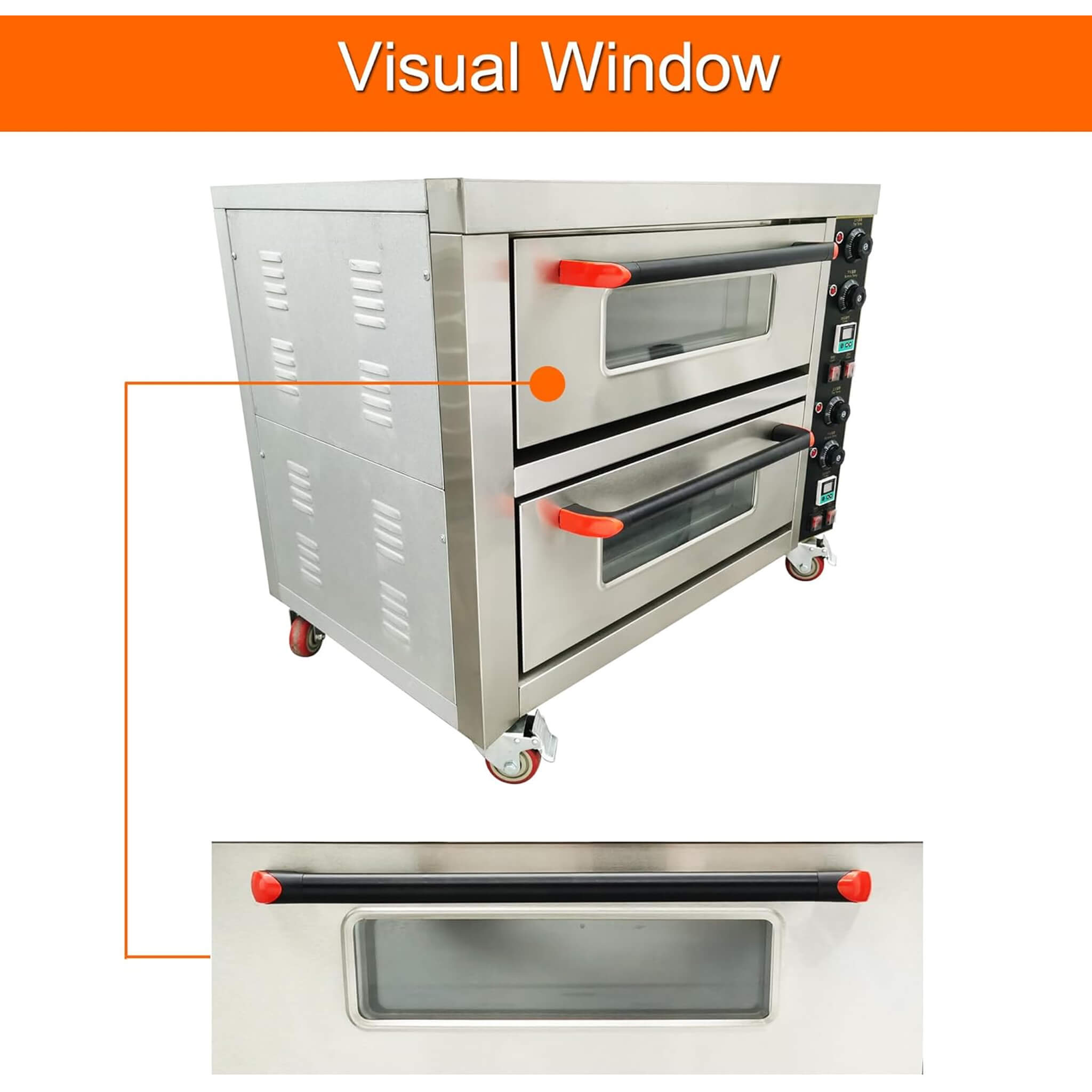 6400W Commercial Double Deck Electric Pizza & Baking Oven