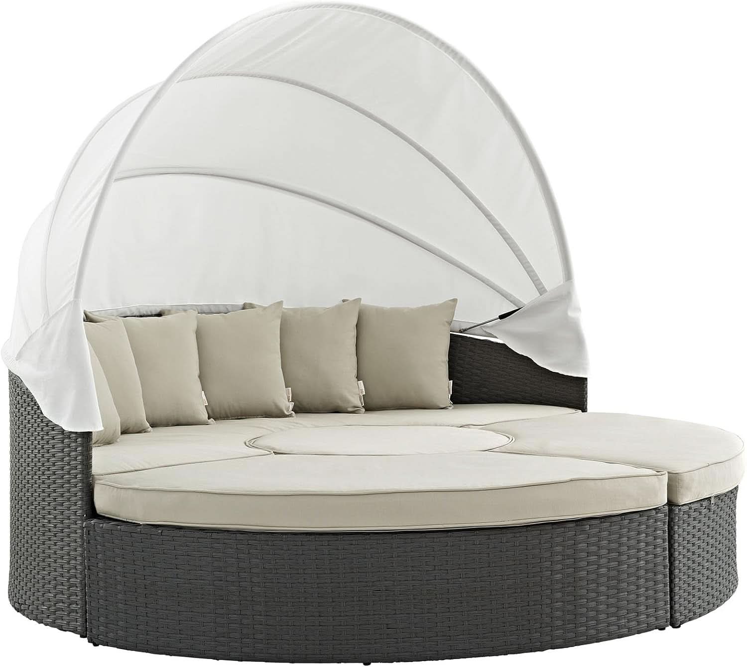 Inviting Outdoor Patio Sunbrella Sectional Daybed with Canopy