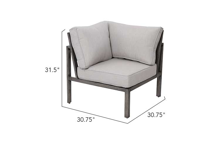Walsh 4-Piece Aluminum Patio Sectional Sofa Set with Corner Seating & Coffee Table – Seats 5