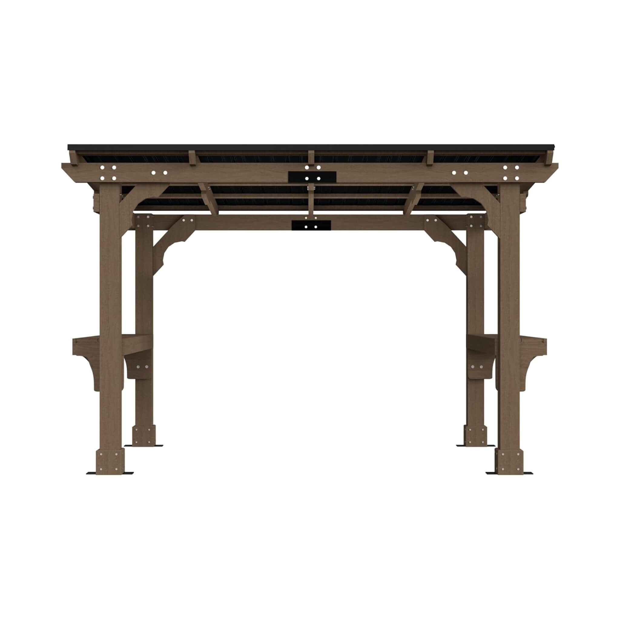 Alora Wooden Grill Gazebo with Sloped Metal Roof – Outdoor BBQ Shelter with Drainage System
