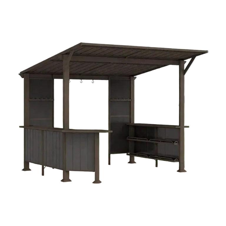 Alora 9 ft x 10 ft Modern Slanted Hardtop Alloy Steel Grill Gazebo
