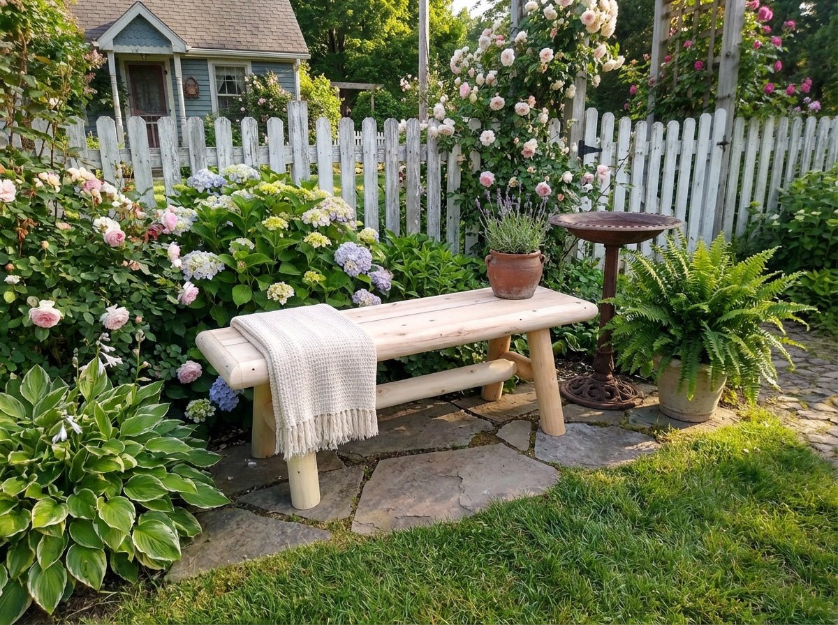 Outdoor Farmhouse Entryway Bench