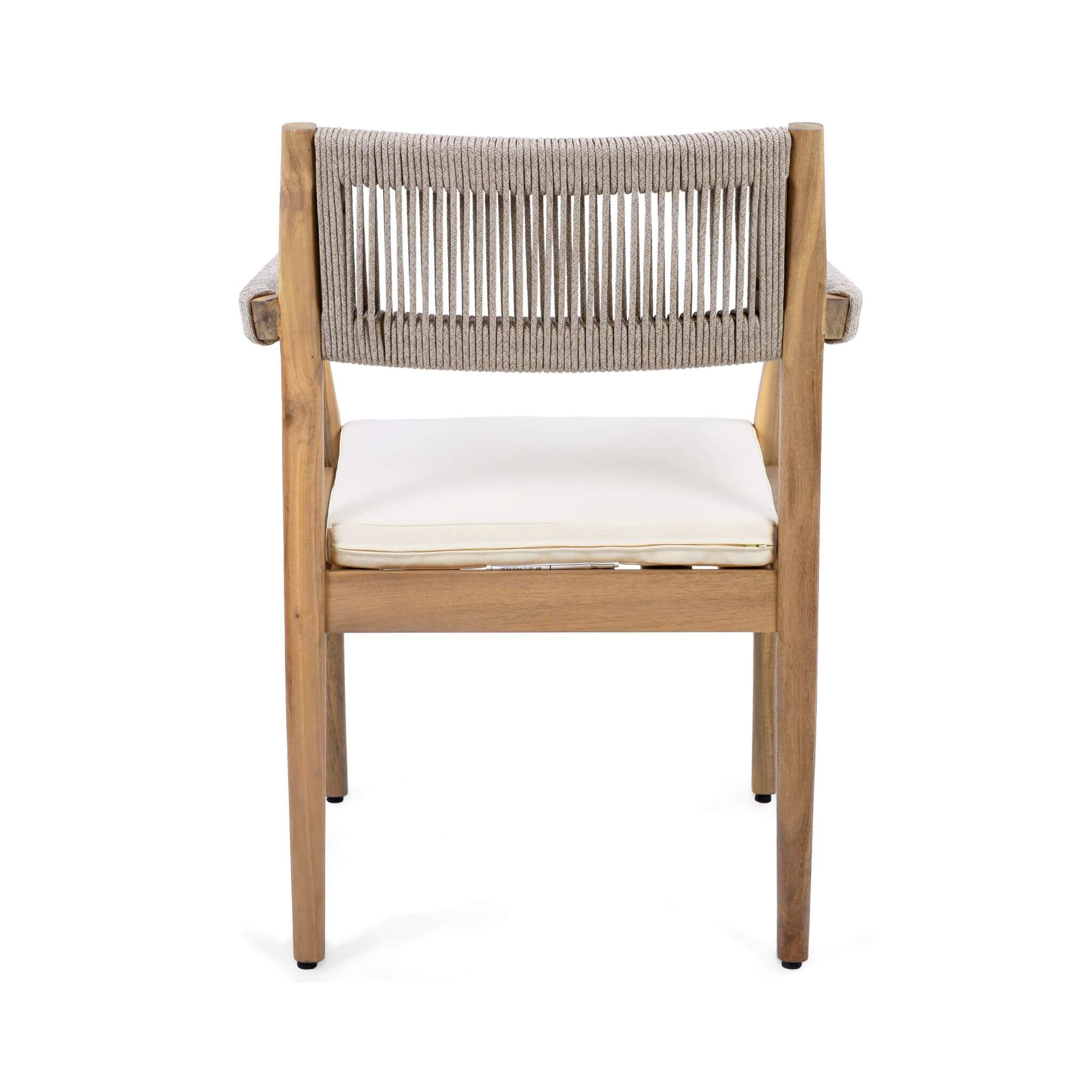 Alora 5-Piece Acacia Wood Outdoor Dining Set with Braided Chairs & Cushions