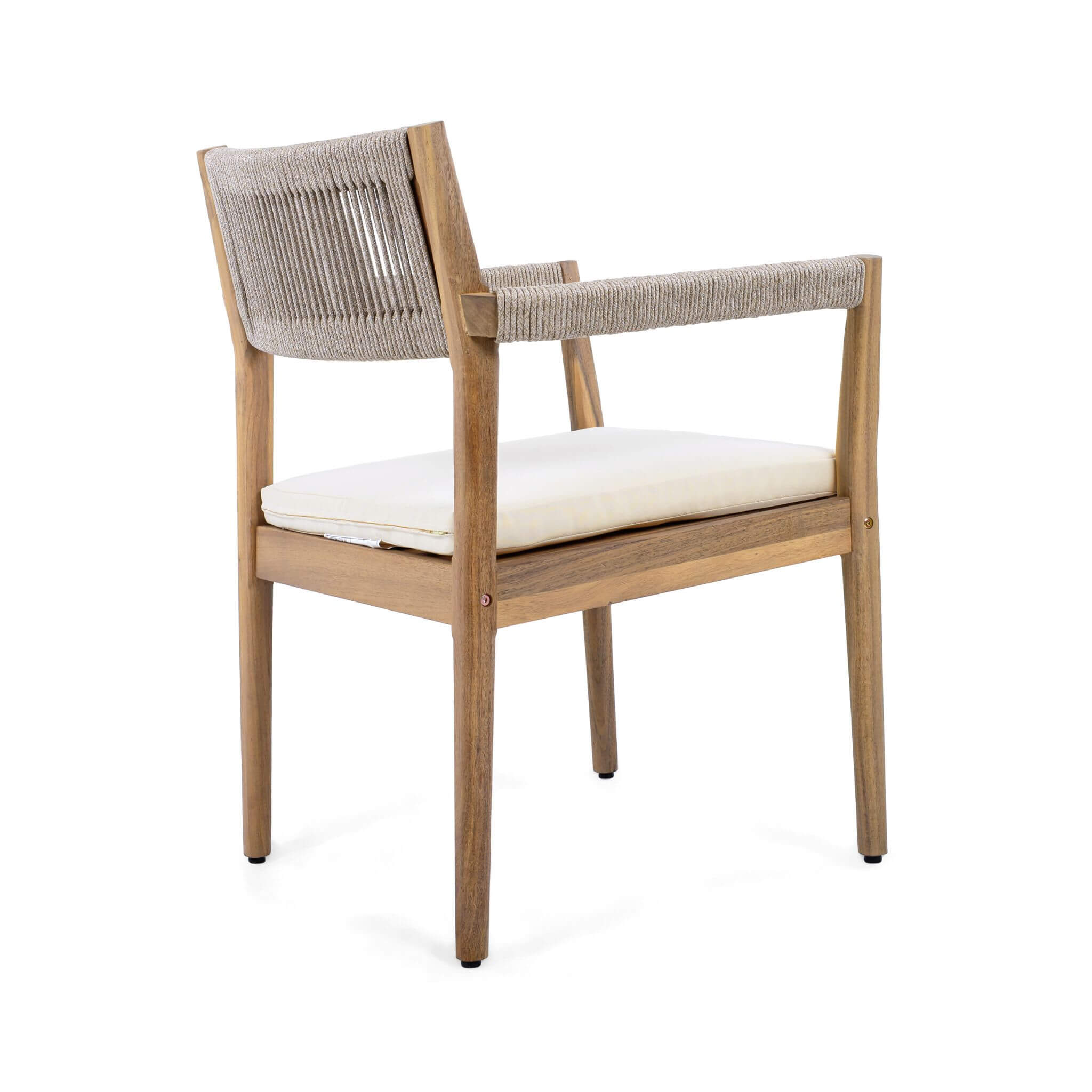 Alora 5-Piece Acacia Wood Outdoor Dining Set with Braided Chairs & Cushions