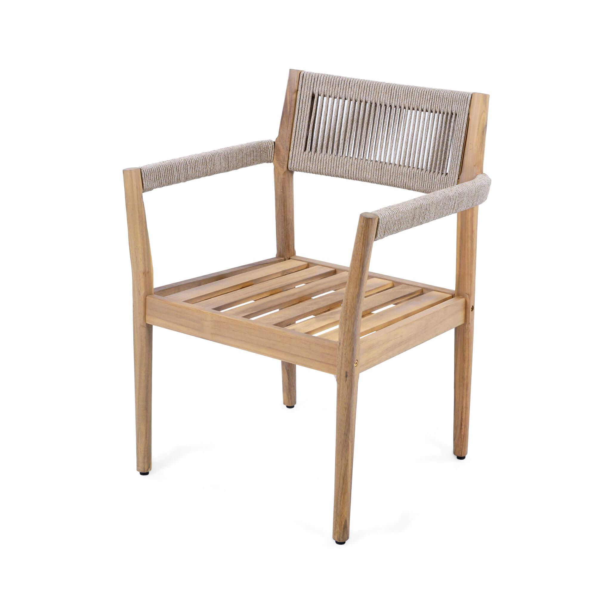 Alora 5-Piece Acacia Wood Outdoor Dining Set with Braided Chairs & Cushions