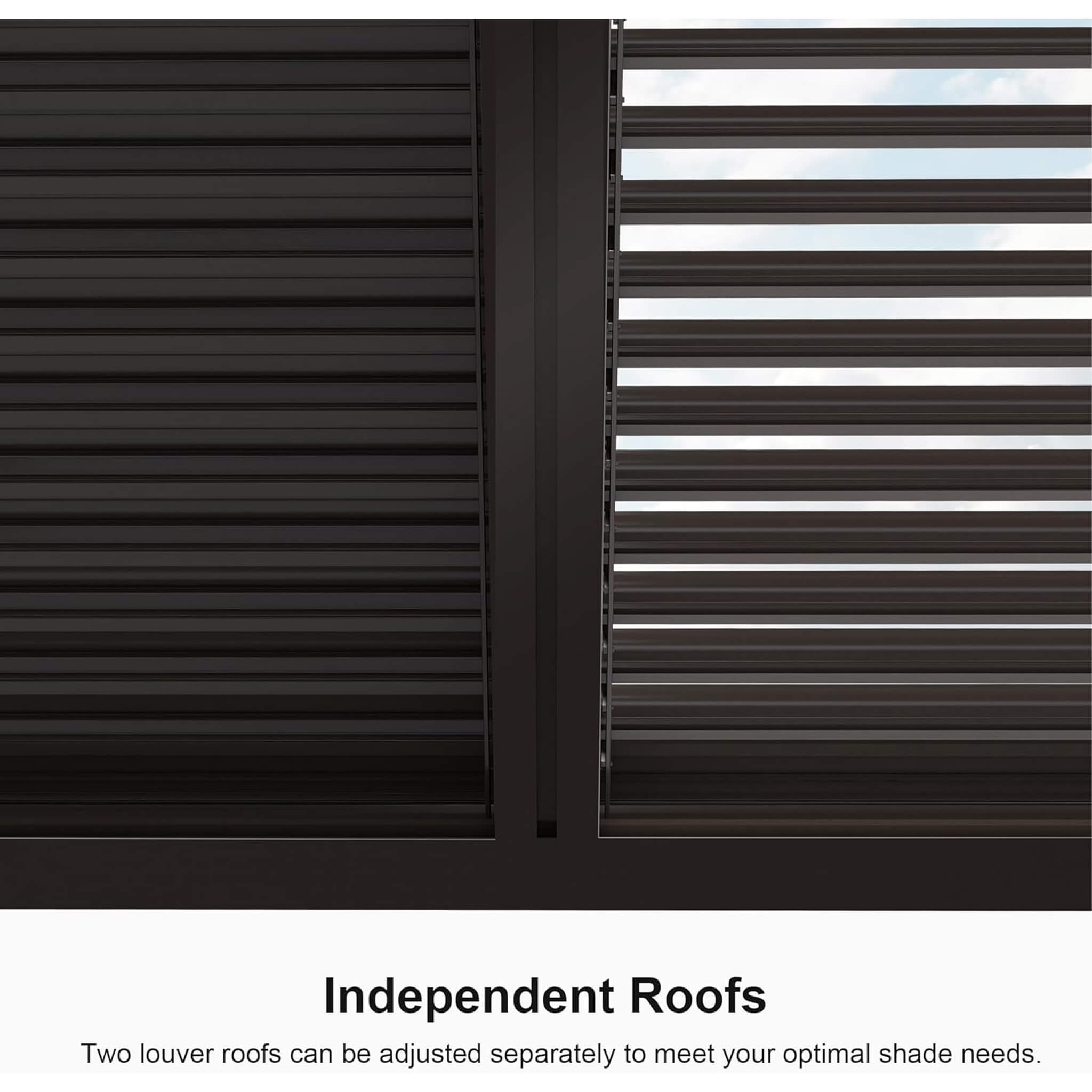 Alora Aluminum Louvered Pergola with LED Lighting & Adjustable Roof – Modern Smart Outdoor System