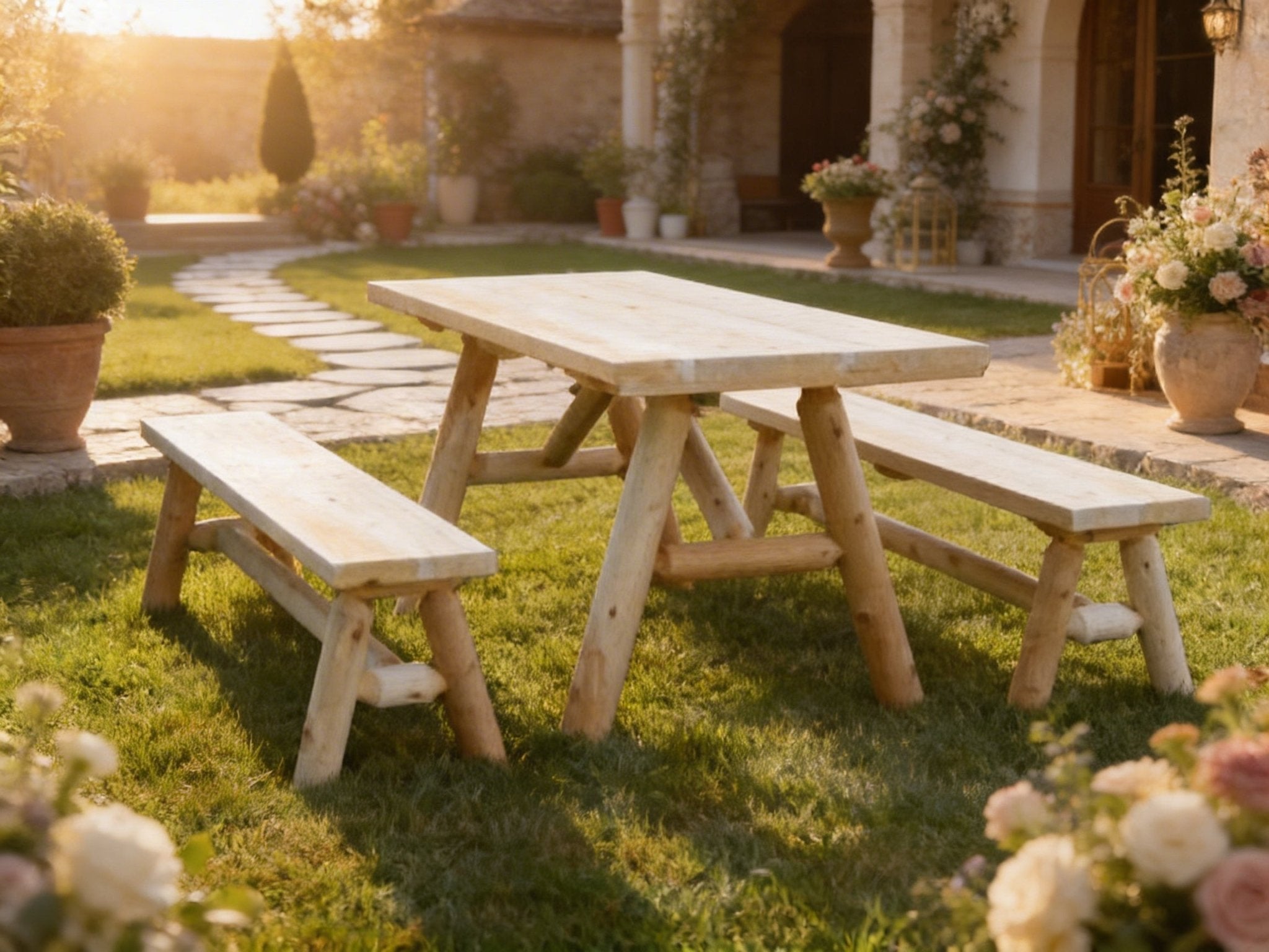 Solid Wood Farmhouse Dining Table