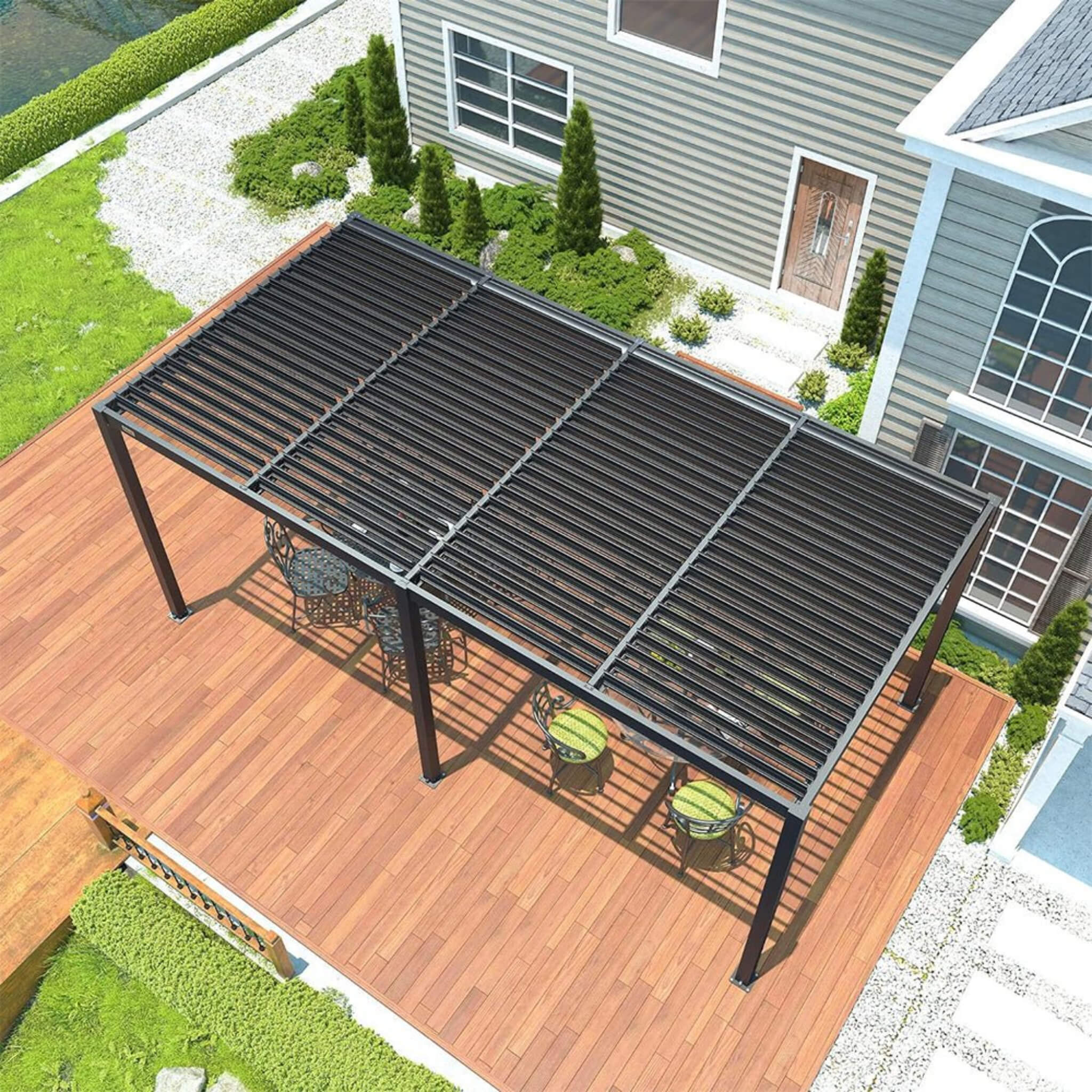 Saksby Alora Aluminum Driveway Pergola with Polycarbonate Roof