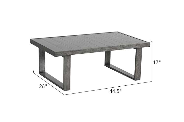 Walsh 4-Piece Aluminum Patio Sectional Sofa Set with Corner Seating & Coffee Table – Seats 5