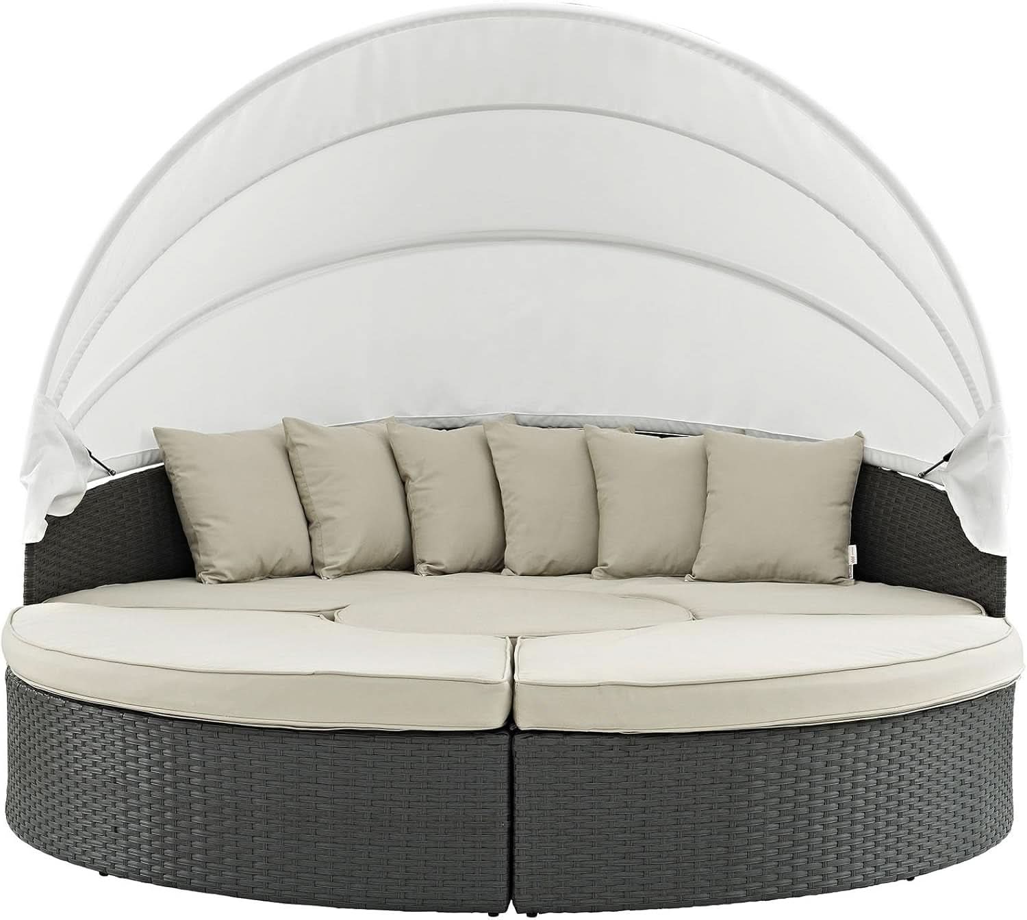 Inviting Outdoor Patio Sunbrella Sectional Daybed with Canopy