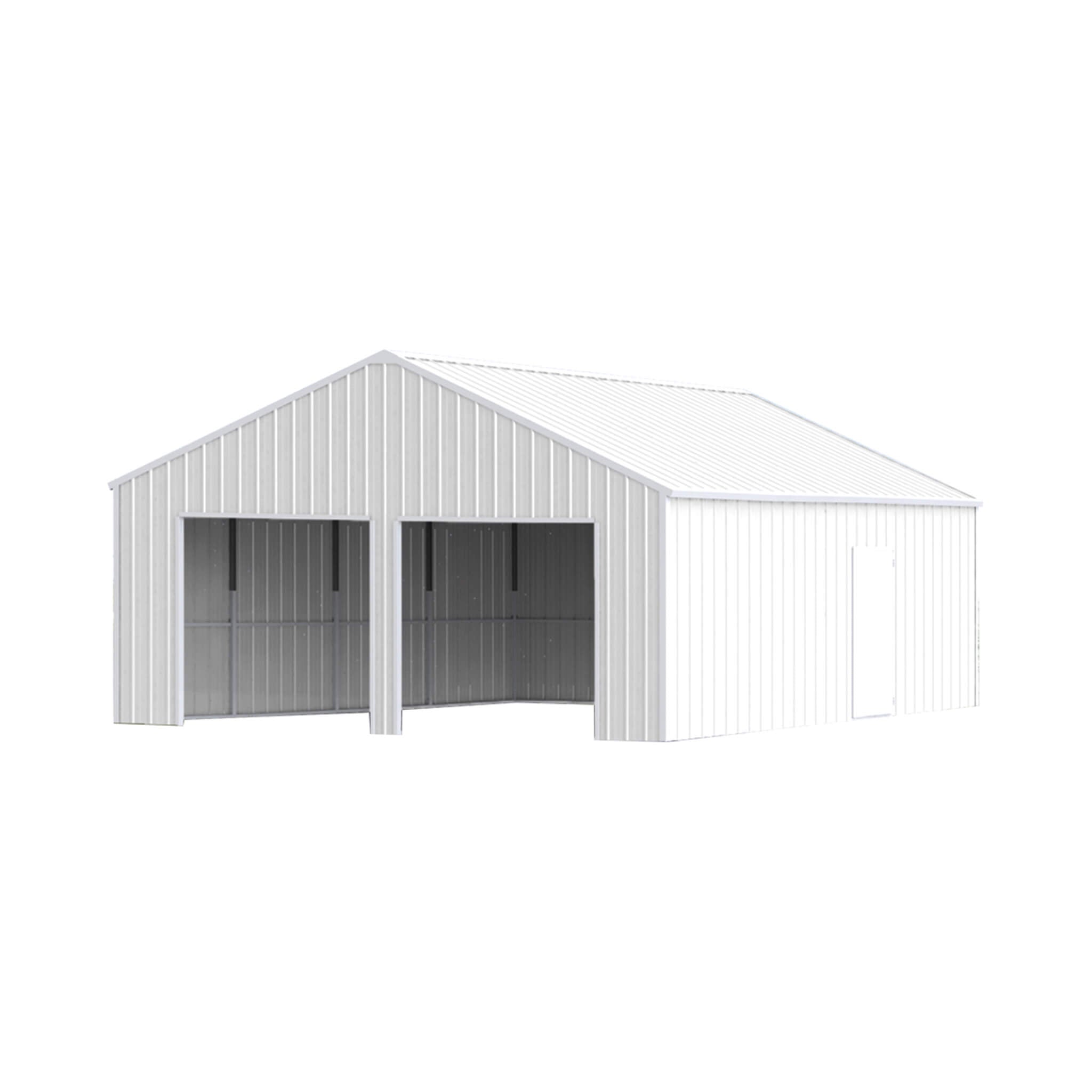 22 ft. x 23 ft. Heavy-Duty Double Garage Steel Barn with Dual Vehicle Bays