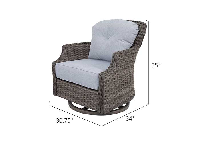 Tenaya 3-Piece Wicker Sofa Set with Swivel Rocking Chairs
