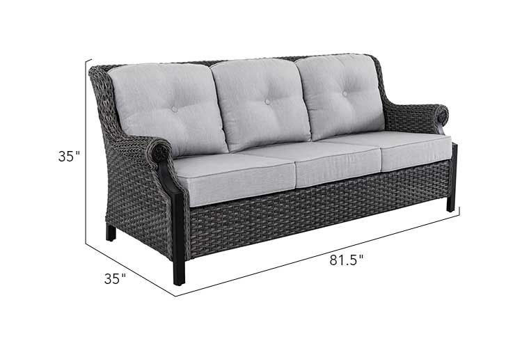Lassen 4-Piece Outdoor Fire Pit Seating Set with Swivel Rocking Chairs & 3-Seat Sofa