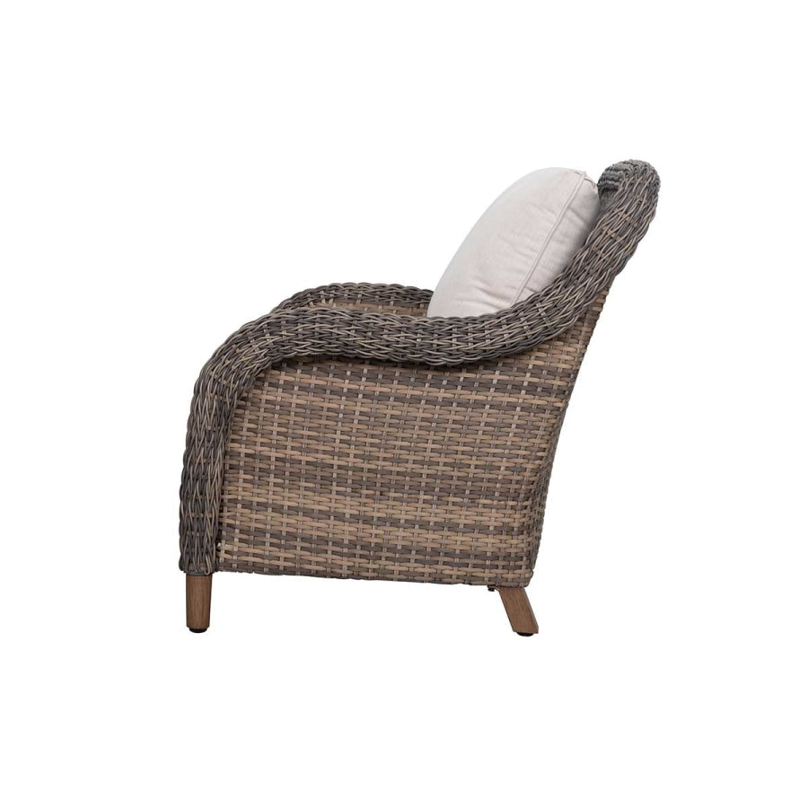 Mitchell 4-Piece Wicker Patio Set with Swivel Rocking Chair, Sofa & Sunbrella Cushions