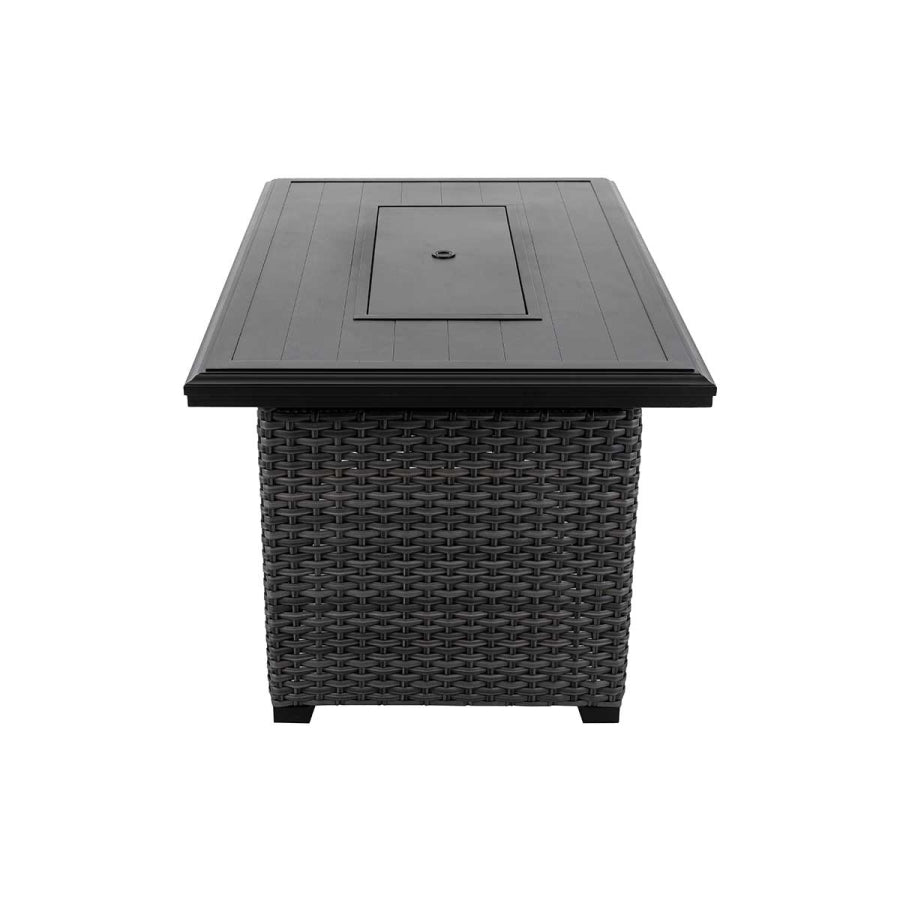 Lassen 4-Piece Outdoor Fire Pit Seating Set with Swivel Rocking Chairs & 3-Seat Sofa