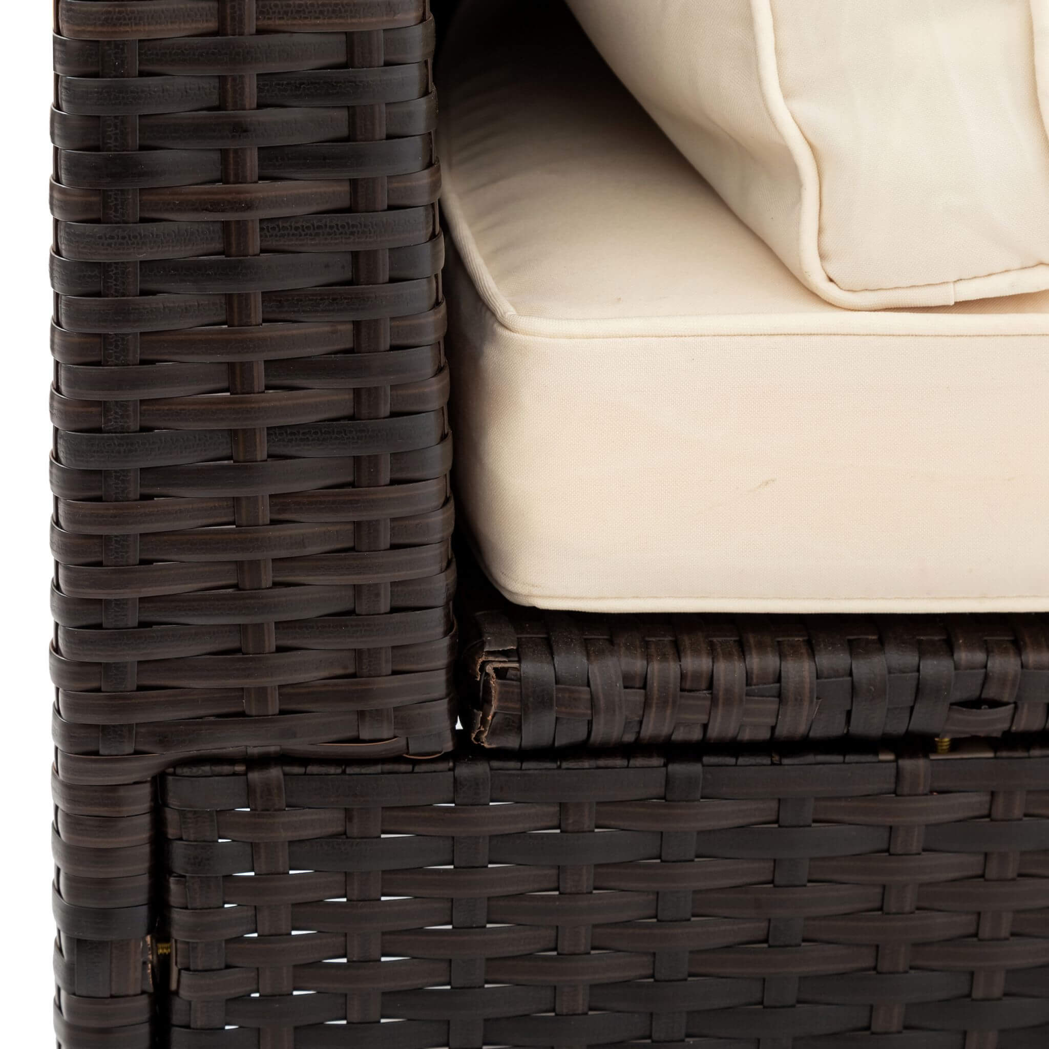 Alora 5-Piece Half-Moon Rattan Wicker Outdoor Sectional Sofa Set with Glass Table