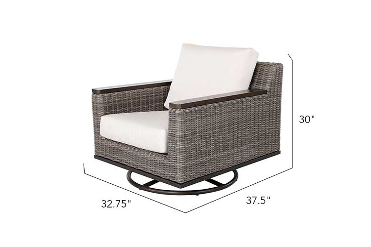 Beaufort 4-Piece Wicker Patio Set with Swivel Rocking Chairs, Sunbrella Cushions & Coffee Table