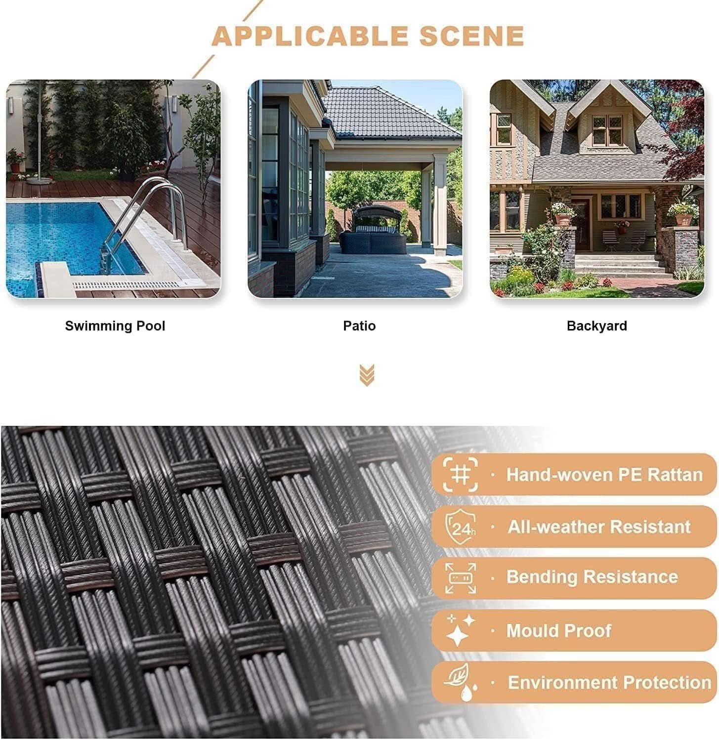 Luxury 13-Piece Modular Outdoor Wicker Patio Furniture Set with Fire Pit Table & Glass Side Tables