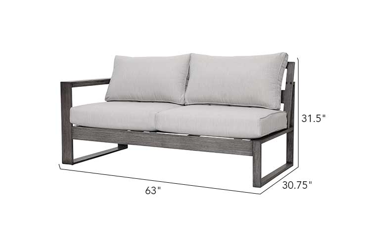 Walsh 4-Piece Aluminum Patio Sectional Sofa Set with Corner Seating & Coffee Table – Seats 5