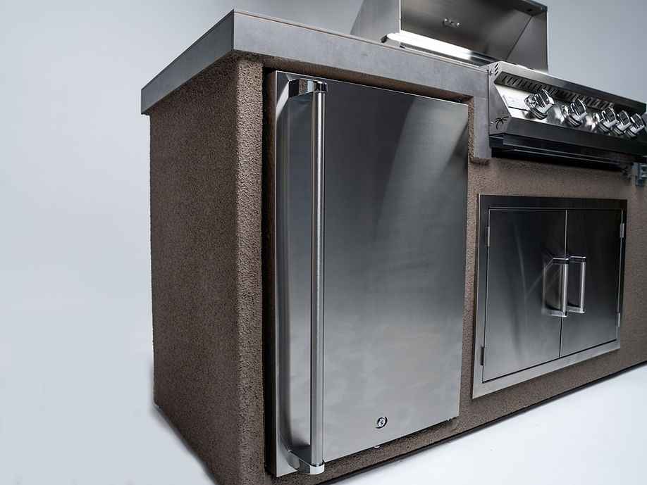 KoKoMo 7 ft Outdoor Kitchen Island with 32" Built-In Grill & Refrigerator