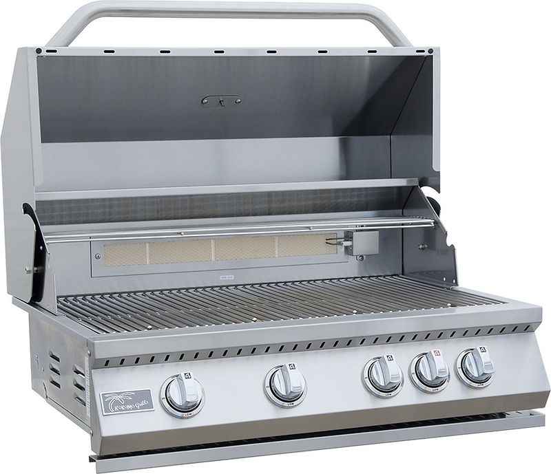 KoKoMo 7 ft Outdoor Kitchen Island with 32" Built-In Grill & Refrigerator